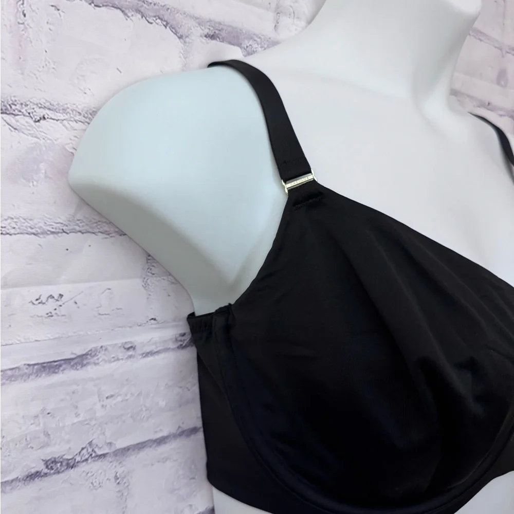 Cacique Bra Unlined‎ Balconstts Size 38H Black Underwire Lingerie Sexy